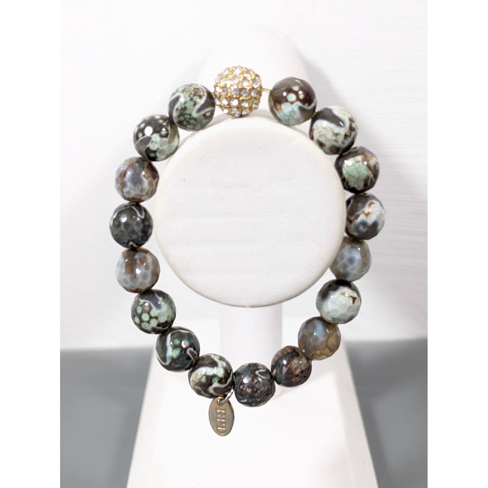BPD Betsy Pittard Designs Natural Stone Bead Bracelet 6.5"‎ Stretch